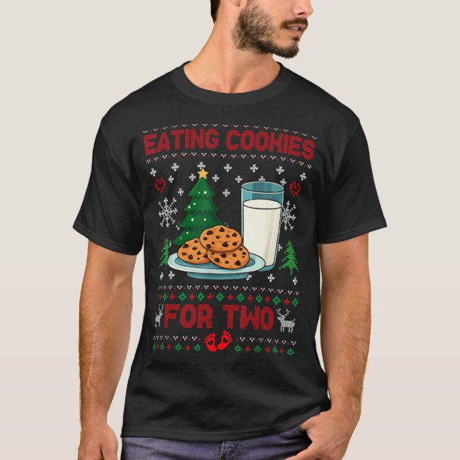 Pregnancy New Mom Baby Pregnant Christmas Couples  T-Shirt (Front)