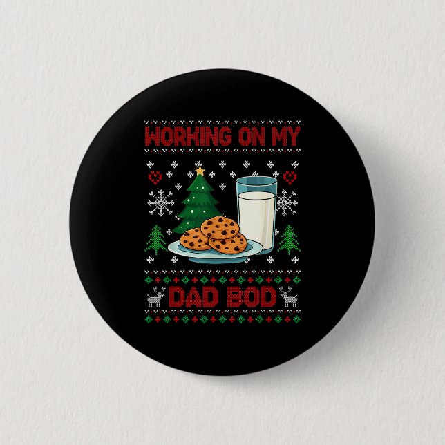 Pregnancy New Mom Baby Pregnant Christmas Matching Button (Front)