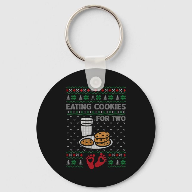 Pregnancy New Mom Baby Pregnant Christmas Matching Keychain (Front)