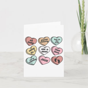 Pregnancy New Mom Candy Heart Cute Valentines Baby Card