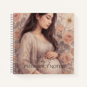 Pregnancy Notes, Asian Pregnant Woman Notebook
