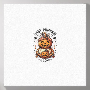 Pregnancy Pumpkin Shirt Vintage Halloween Belly De Canvas Photo Tile
