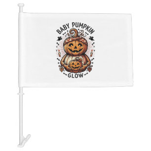 Pregnancy Pumpkin Shirt Vintage Halloween Belly De Car Flag