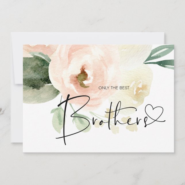 Pregnancy Reveal Brother New Baby Pink Floral Card (Front)