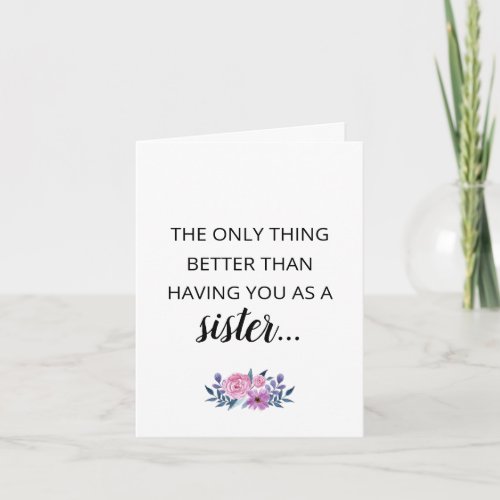 Pregnancy Reveal Card to Sister