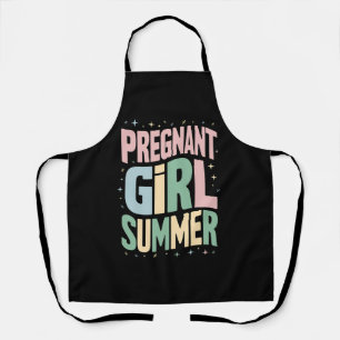 Pregnancy Reveal Pregnant Girl Summer Baby Shower Apron