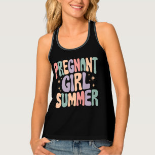 Pregnancy Reveal Pregnant Girl Summer Baby Shower  Tank Top