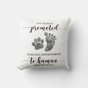 Pregnancy Reveal to Dog Grandparents Throw Pillow