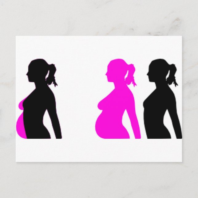 Pregnancy Silhouette Announcement Postcard (Front)