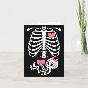Pregnancy Skeleton Girl Baby Rib Cage Belly Bump H Card