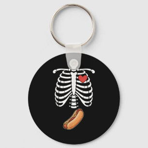 Pregnancy Skeleton Hotdog Belly Bump Rib Cage Hall Keychain