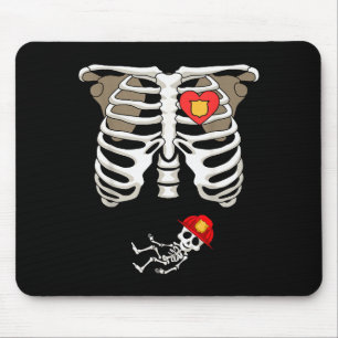 Pregnancy Skeleton Rib Funny Firefighter Bump Shir Mouse Pad
