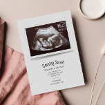 Pregnancy Sonogram Coming Soon Baby Announcement<br><div class="desc">It's always a good time to share this exciting news with your nearest and dearest. Customize this budget announcement card by uploading your ultrasound photo,  add your details and let everyone know about this special news.</div>
