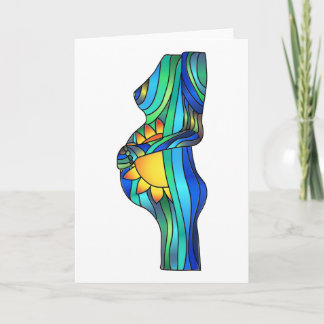 Pregnancy Stained Glass Greeting Card