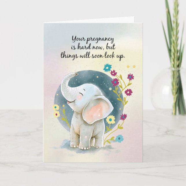 Pregnancy Support and Encouragement Cute Elephant Card (Front)
