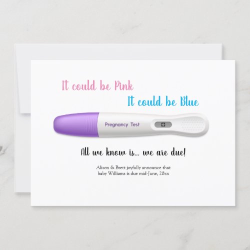 Pregnancy Test Announcement Card