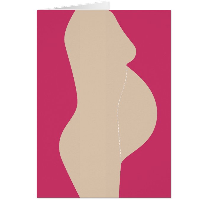 Pregnancy Tummy 4 Girl Folding Card Template