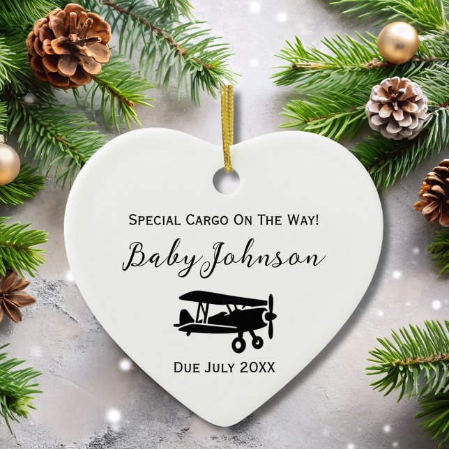 Pregnancy Ultrasound Baby Photo Aviation Custom Ceramic Ornament (Creator Uploaded)