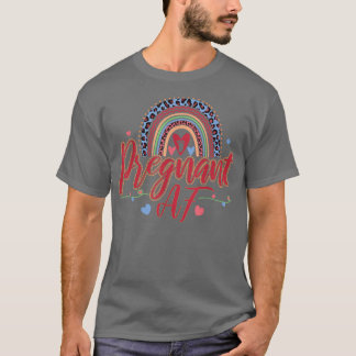 Pregnant AF Rainbow Funny Mommy Pregnancy Parent L T-Shirt