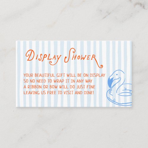 Pregnant and Poolside Baby Shower Display Shower Enclosure Card