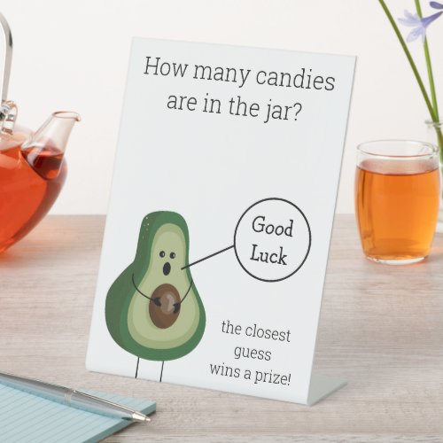 Pregnant avocado baby shower game pedestal sign