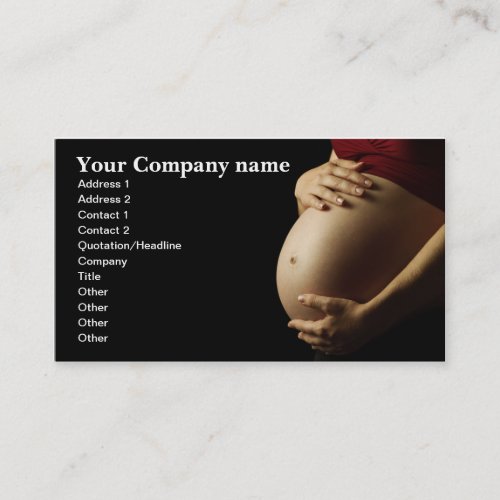 pregnant belly colour business card
