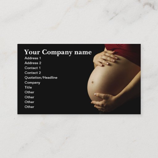 Customizable pregnant belly (colour) business card templates