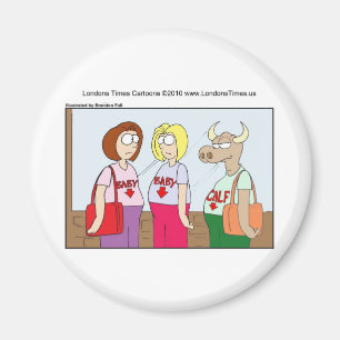 Pregnant Cow Funny Cards Mugs Tees & Gifts Magnet