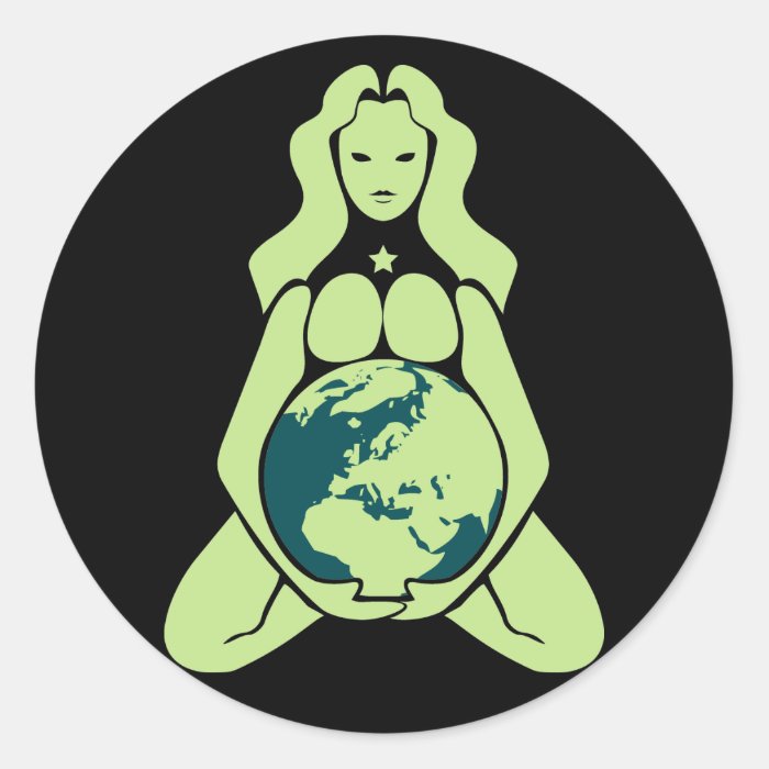 Pregnant Earth Goddess Stickers