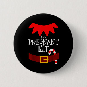 Pregnant Elf Matching Family Group Christmas Pajam Button