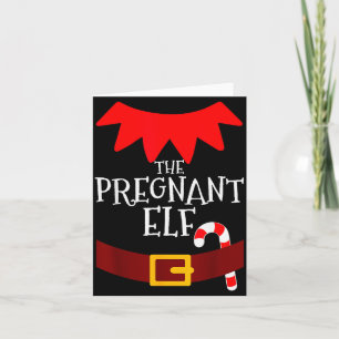 Pregnant Elf Matching Family Group Christmas Pajam Card