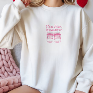 Pregnant First Mothers Day light pink baby shoes  Sweatshirt