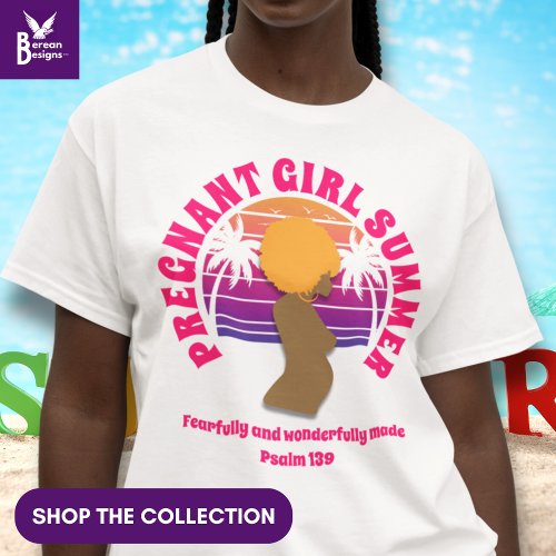 PREGNANT GIRL SUMMER Christian Bible Verse T_Shirt