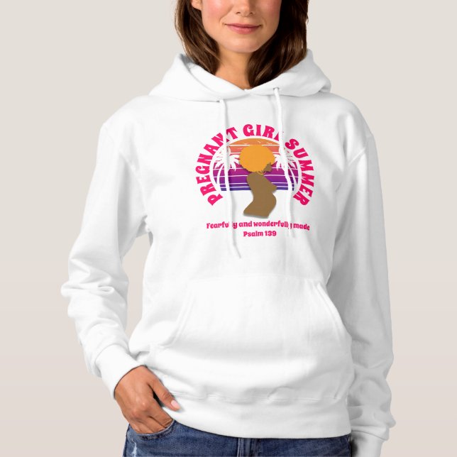 PREGNANT GIRL SUMMER Custom Christian Mom To Be Hoodie (Front)