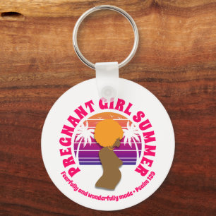 PREGNANT GIRL SUMMER Custom Christian Mom To Be Keychain