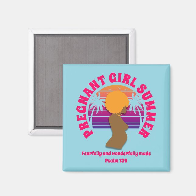 PREGNANT GIRL SUMMER Custom Christian Mom To Be Magnet (Front/Back)