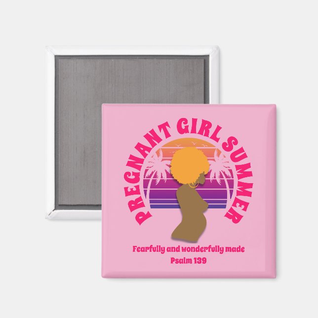 PREGNANT GIRL SUMMER Custom Christian Mom To Be Magnet (Front/Back)
