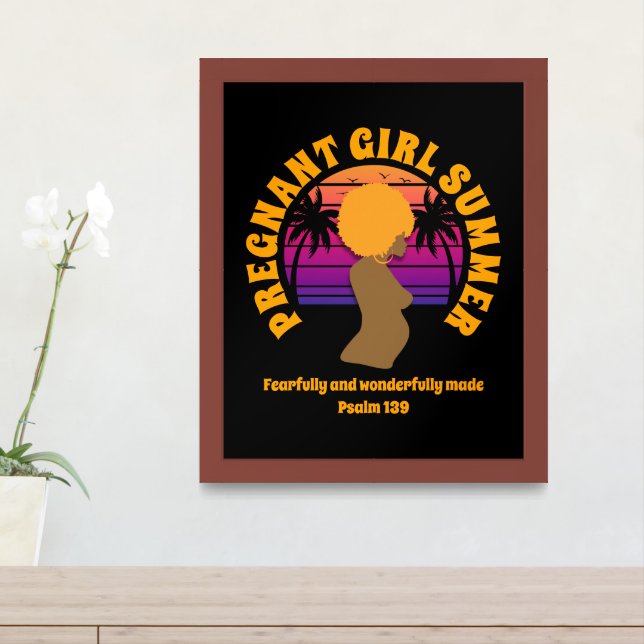 PREGNANT GIRL SUMMER Custom Christian Text Framed Art (Entryway)