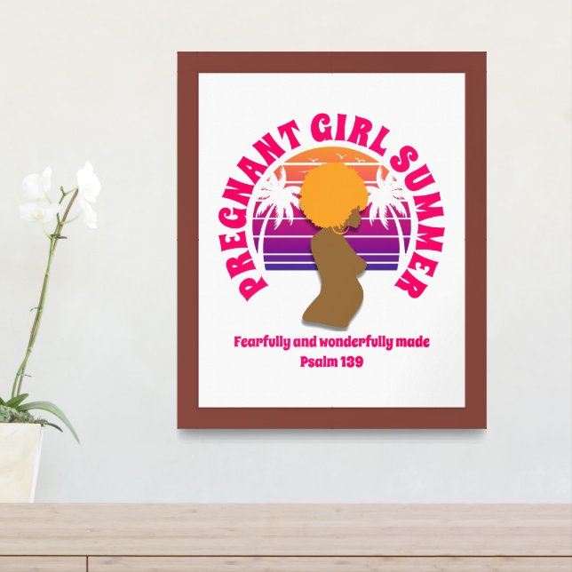 PREGNANT GIRL SUMMER Custom Christian Text Framed Art (Entryway)