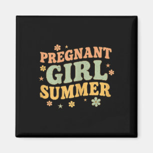 Pregnant girl summer funny baby announcement goose magnet