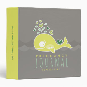 Pregnant Green Mommy Whale Twins Pregnancy Journal Binder