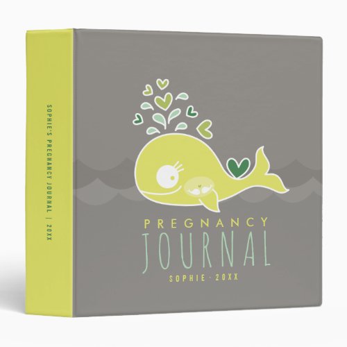 Pregnant Green Mommy Whale Twins Pregnancy Journal Binder