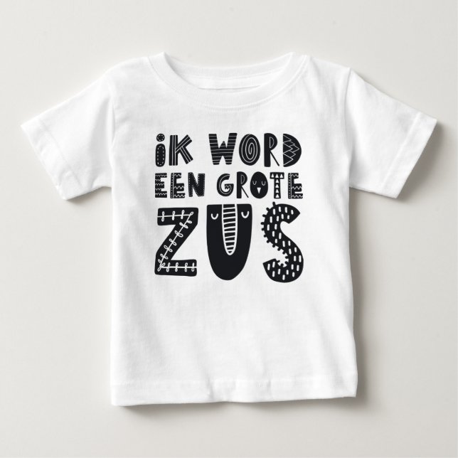 Pregnant: I become a large sister Baby T-Shirt (Front)