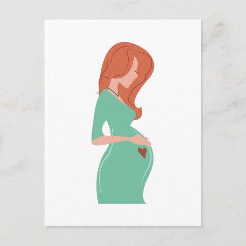 Pregnant Lady Announcement Postcard