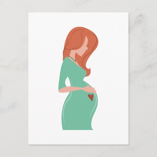 Pregnant Lady Announcement Postcard (Front)