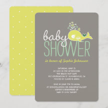 Pregnant Lime Whale Twins Boy & Girl Baby Shower