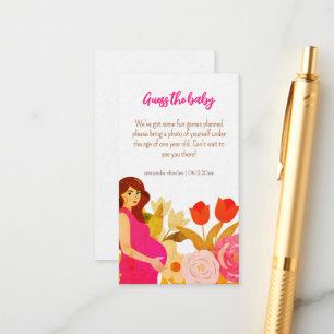 Pregnant Mom Baby Shower Enclosure Card