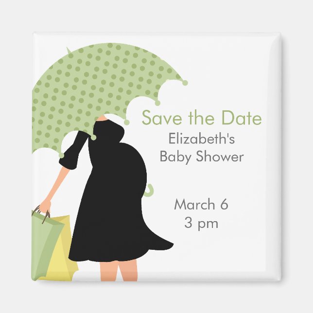 Pregnant Mom Baby Shower {green} Magnet (Front)