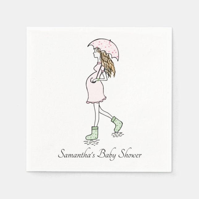 Pregnant Mom Baby Shower  Napkins (Front)