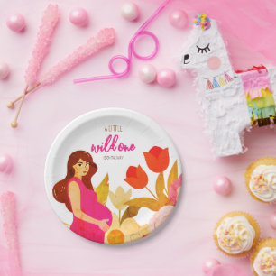 Pregnant Mom Baby Shower Paper Plates